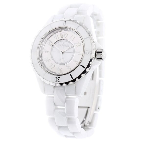 CHANEL J12 Mirror H4861 White Ceramic White / mirror Dial Quartz Ladies - Picture 1 of 11